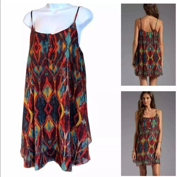 Alice + Olivia Revolve Tank Dress Tribal Mini Bohemian Slip Dress - Picture 1 of 6